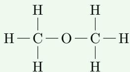 Possible structure (1): dimethyl ether, CH₃-O-CH₃, where the oxygen atom bridges two carbon atoms.