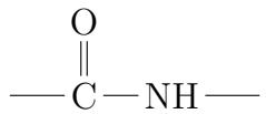 Structural formula showing the amide linkage -CO-NH- that connects the repeating units in polyamide polymers.